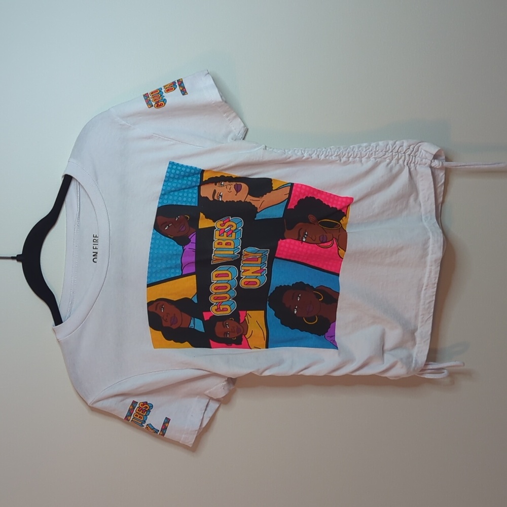 On Fire Good Vibes Only Shirt Size L